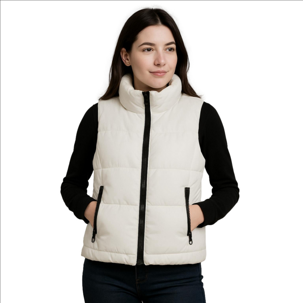 Joe Fresh White Quilted Puffer Vest